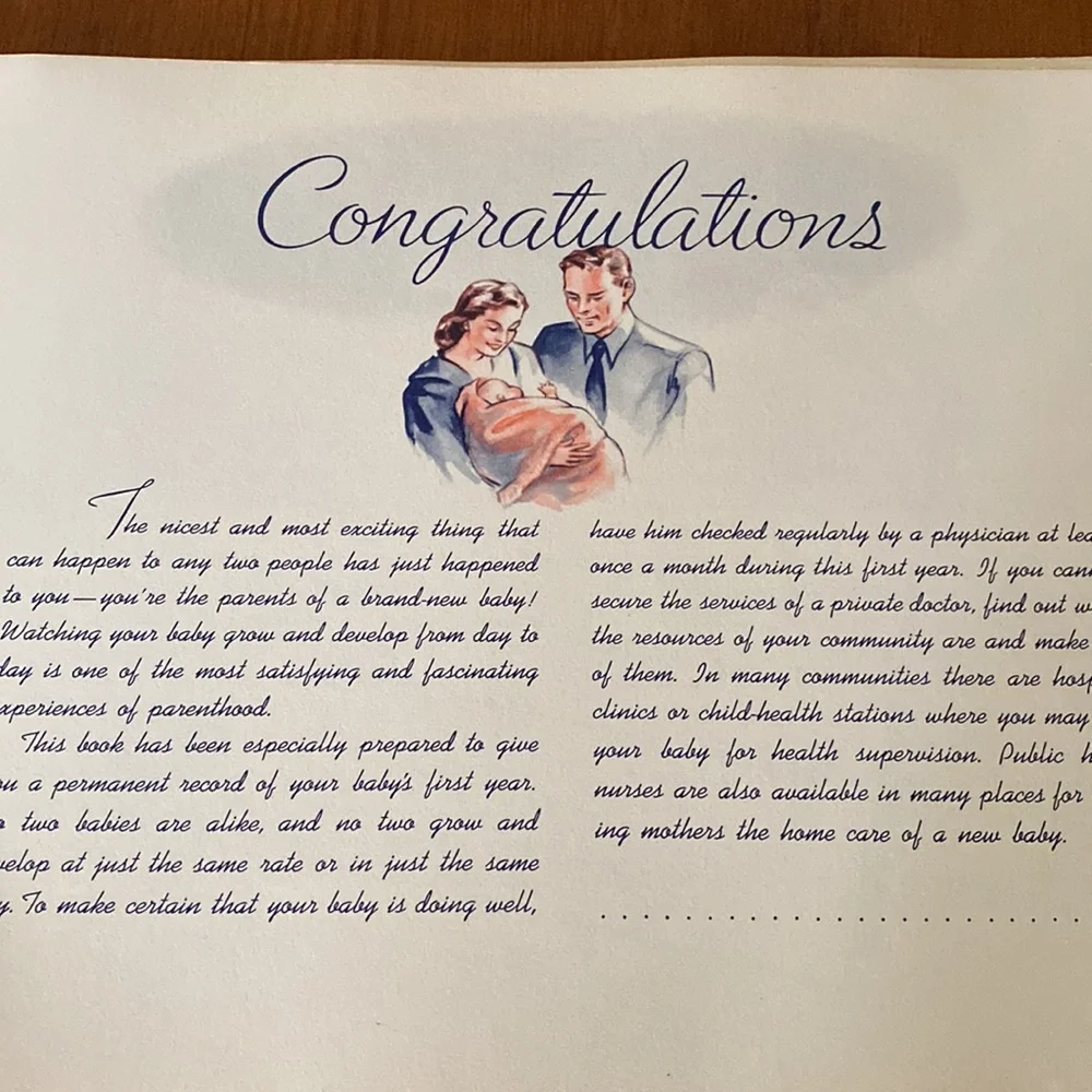VTG Baby Book & Baby Illustration - Picture 3 of 13